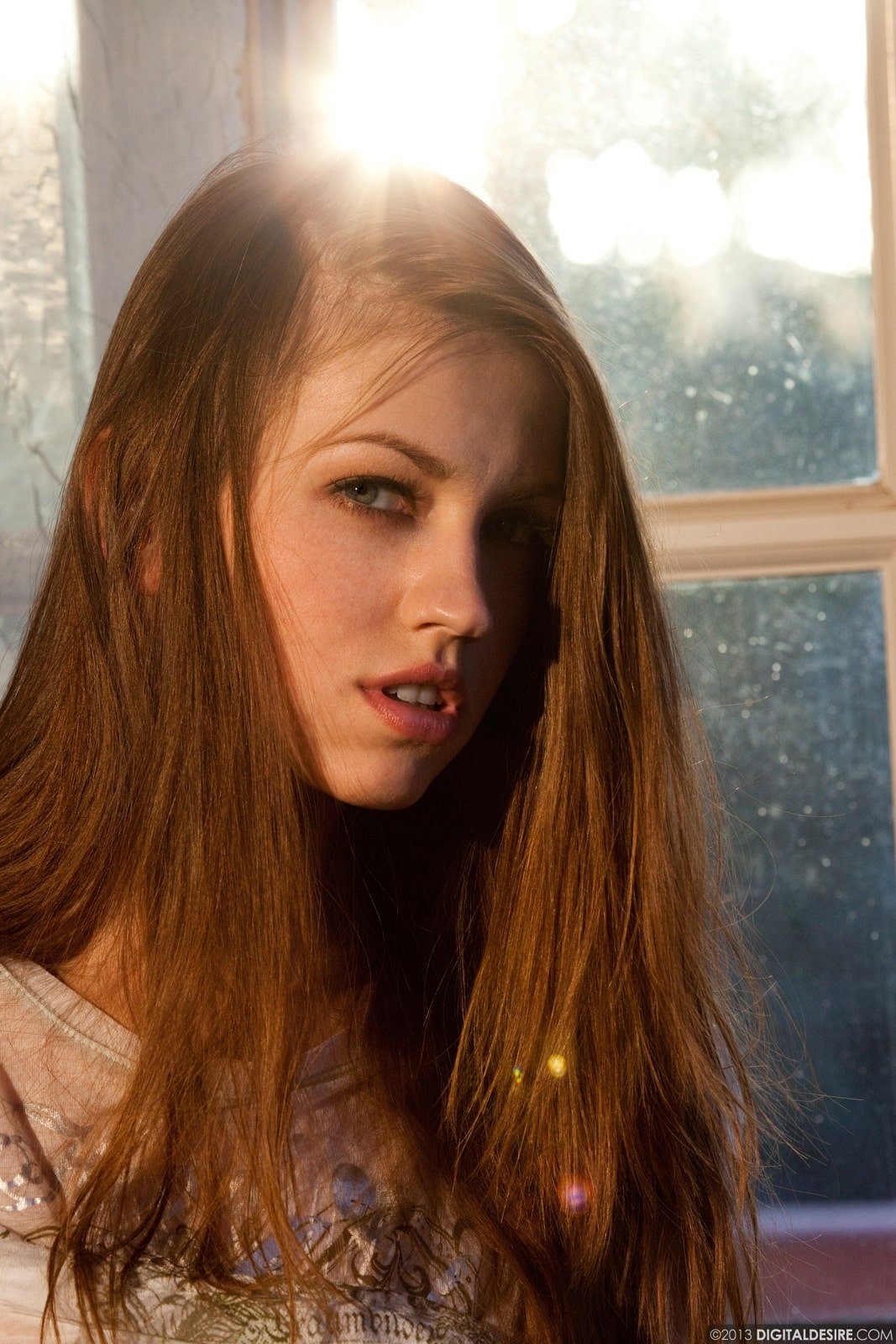 Eufrat undresses in the glowing sunlight