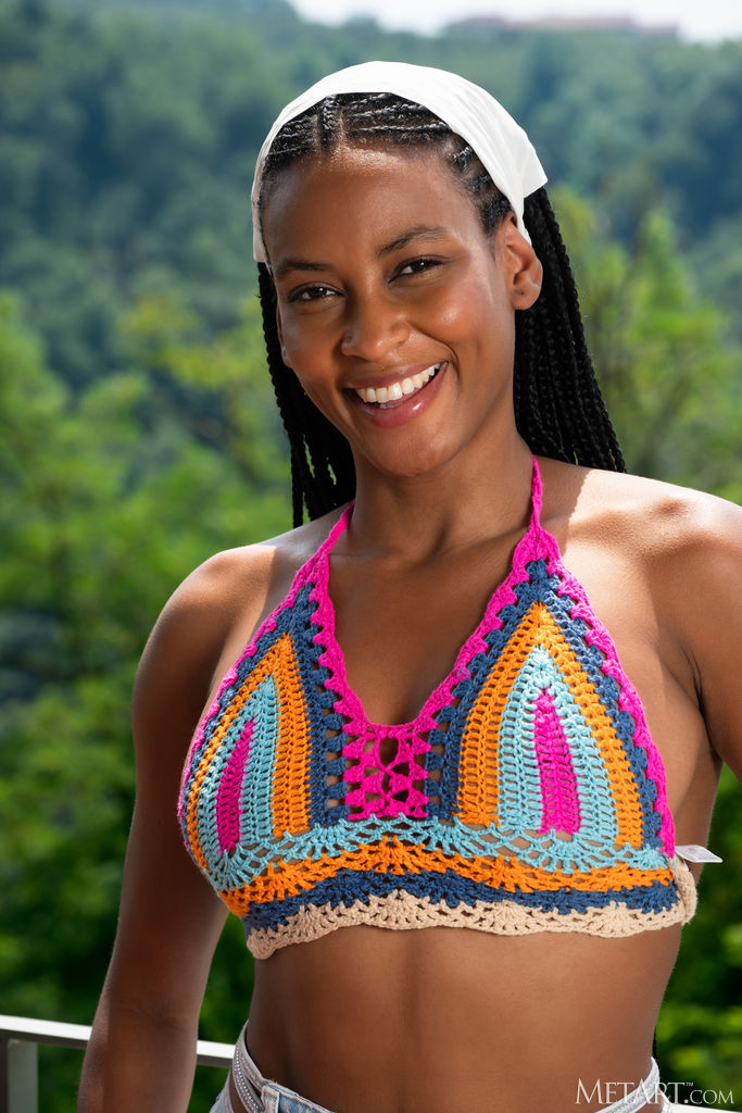 Samantha Cruuz Untying Her Crocheted Bikini Top To Bare Her Gorgeous Breasts To The Sun's Kiss