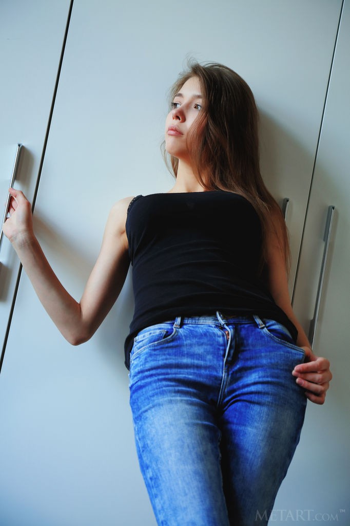 Mila Azul - Getting out of her jeans and cuddling up in bed naked