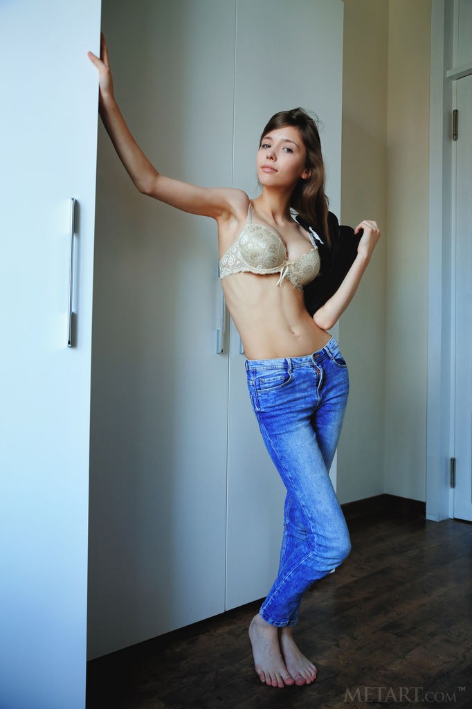 Mila Azul - Getting out of her jeans and cuddling up in bed naked