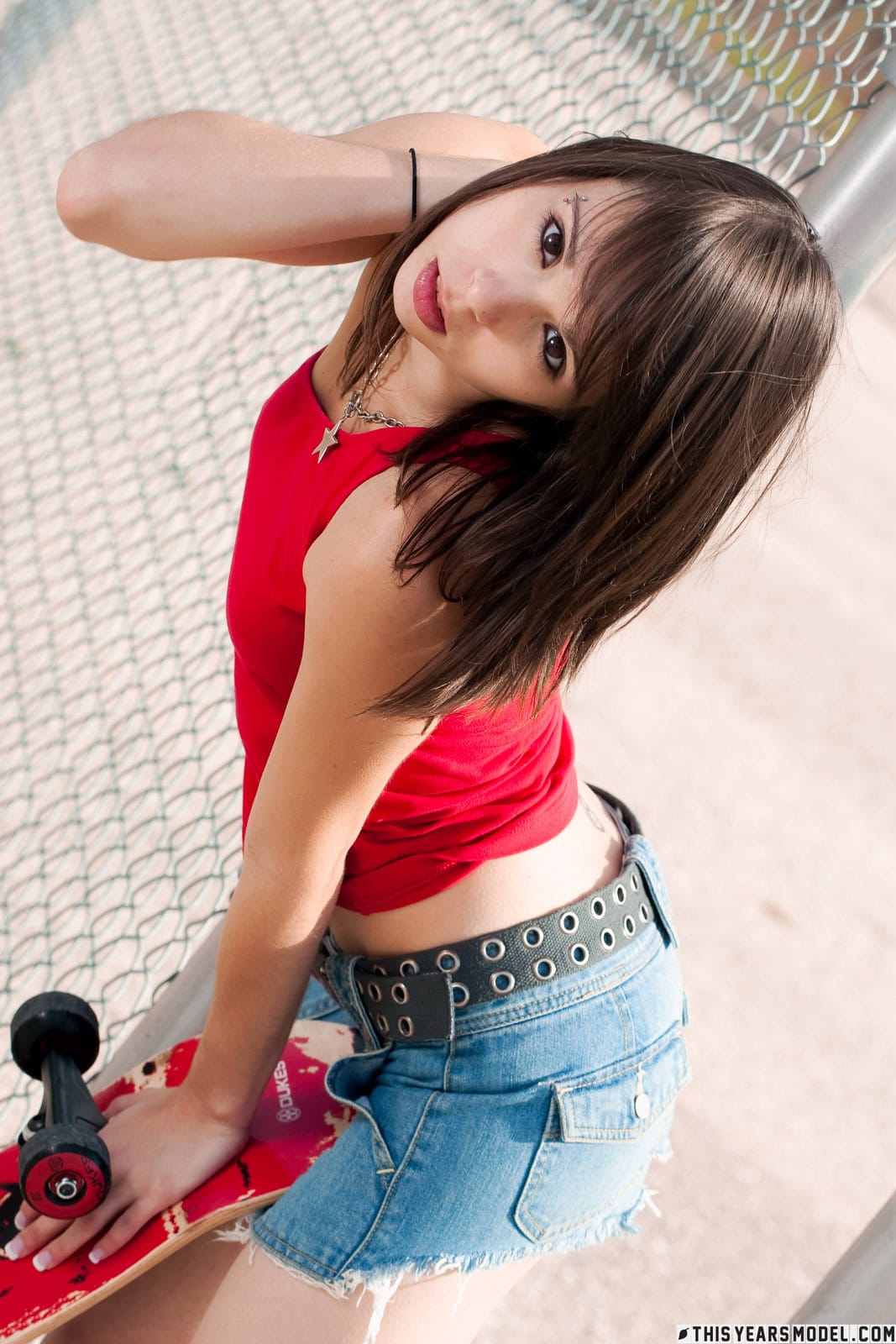 Watch Ariel Rebel going fully naked around a sports complex
